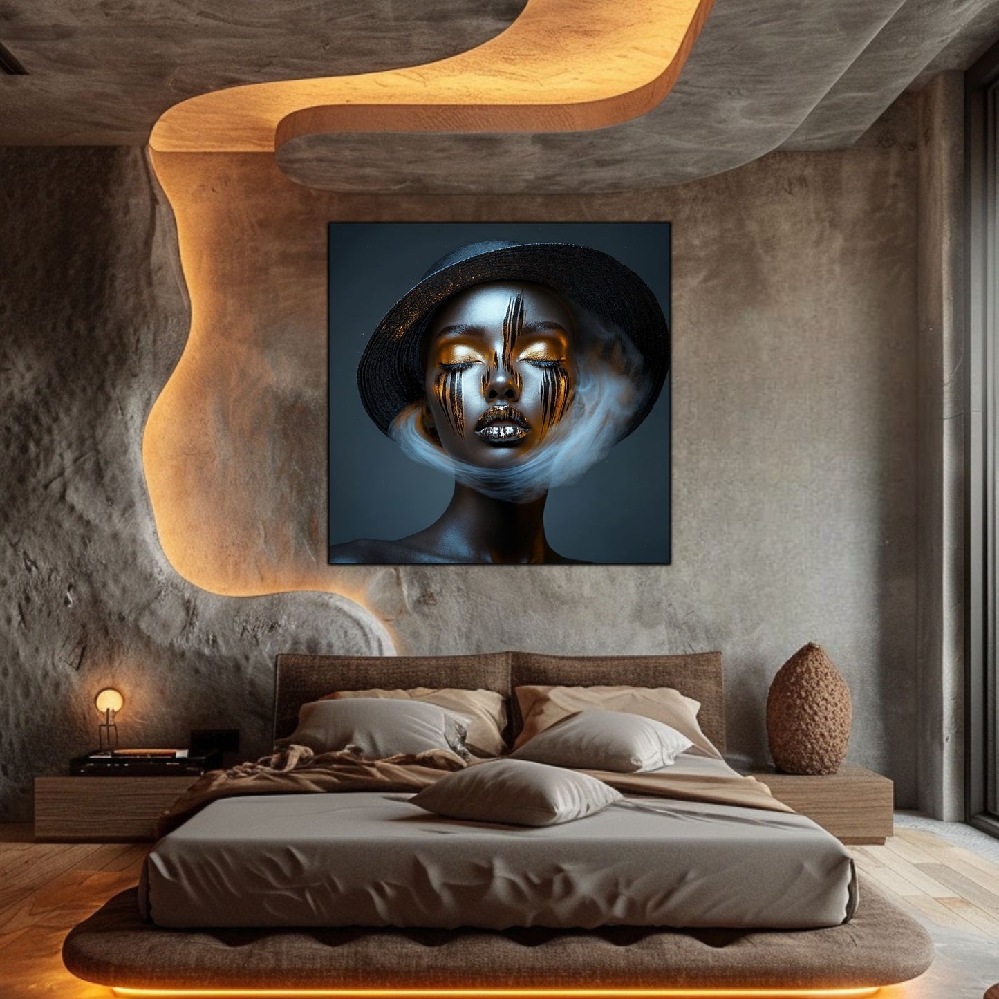 Dark White - Tablou Sticla Securizata - NO10