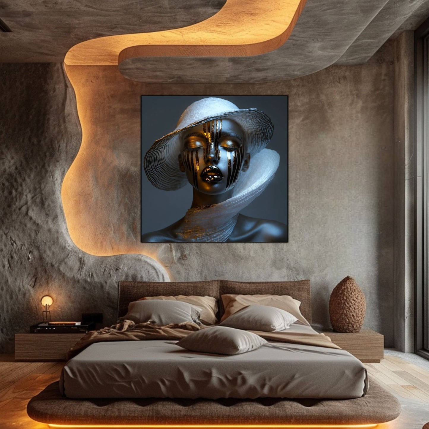 Dark White - Tablou Sticla Securizata - NO05