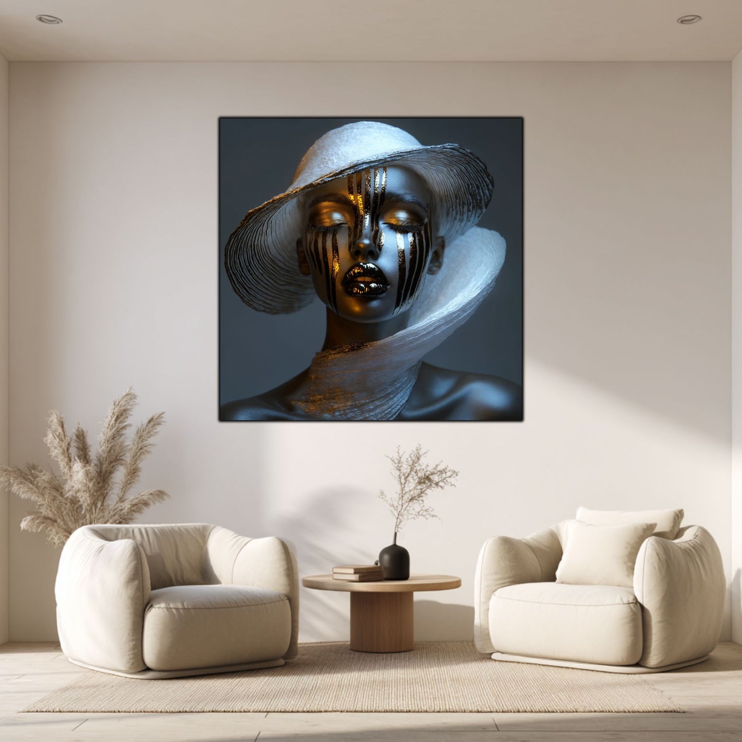 Dark White - Tablou Sticla Securizata - NO05