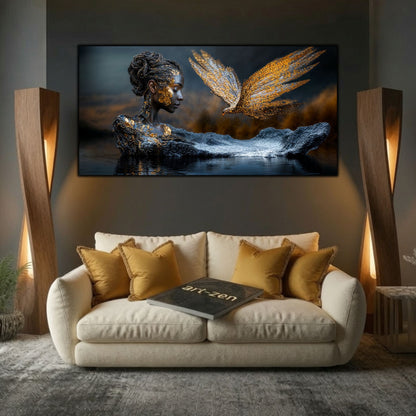 Tablou living modern Mesagerul Amurgului Auriu