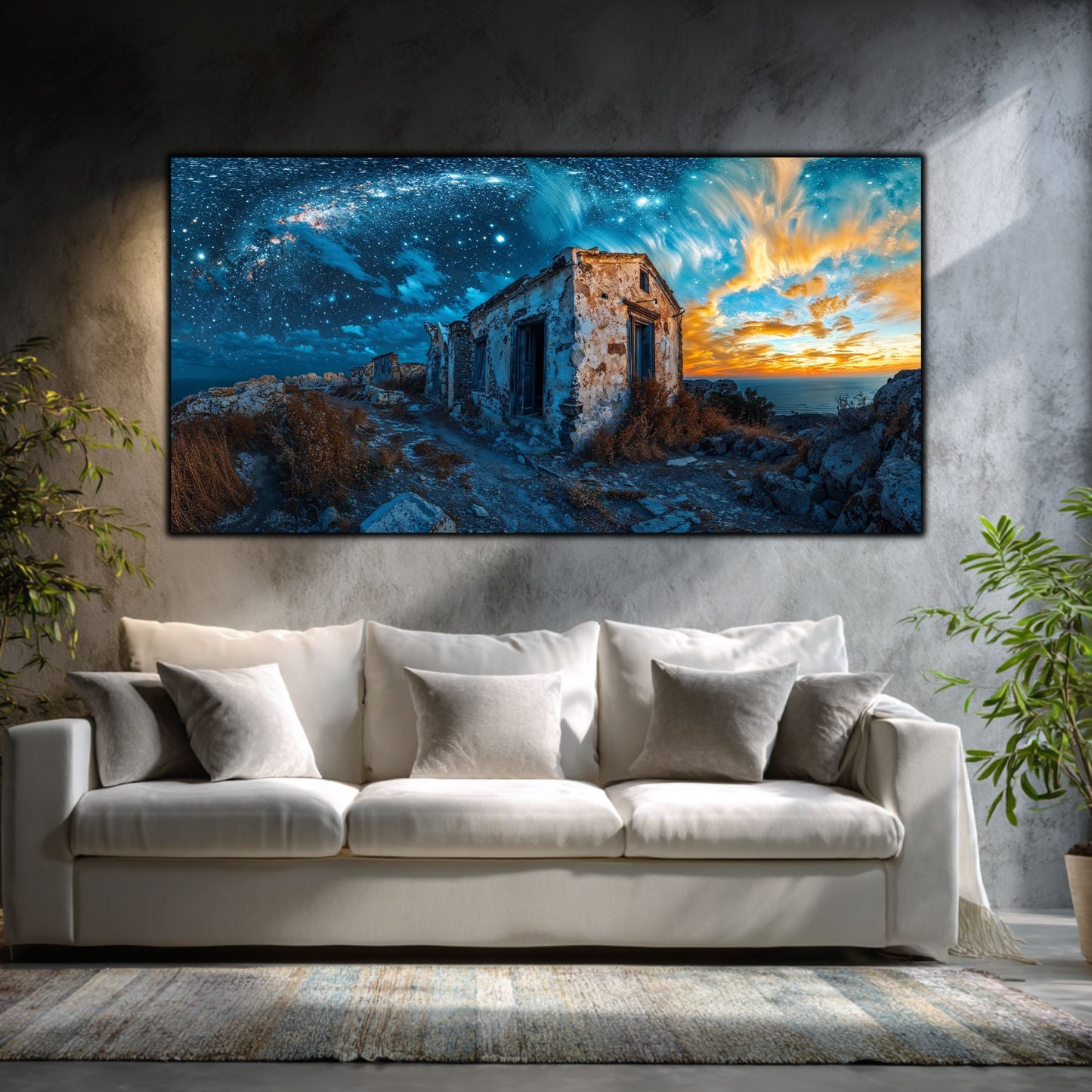 Tablouri Sufragerie Sticlă – After the Storm, mockup interior cu tablou pe sticlă securizată