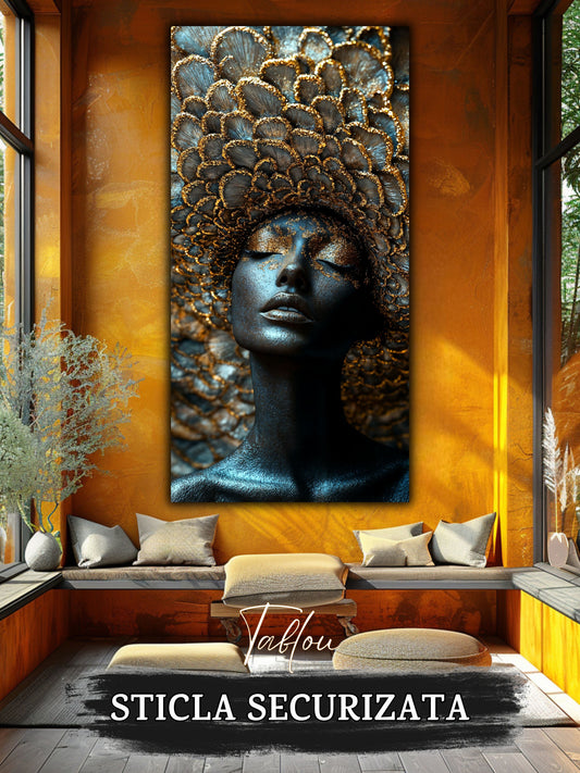 Tablou abstract Rooted Light într-un interior contemporan