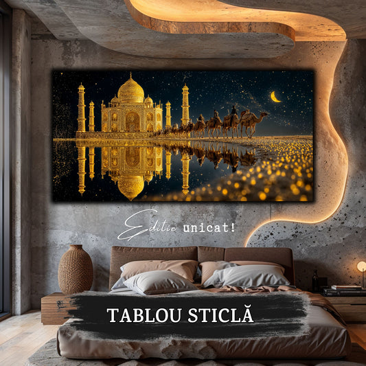 Echoes of Gold - Tablou Sticla  - Unicat - no11
