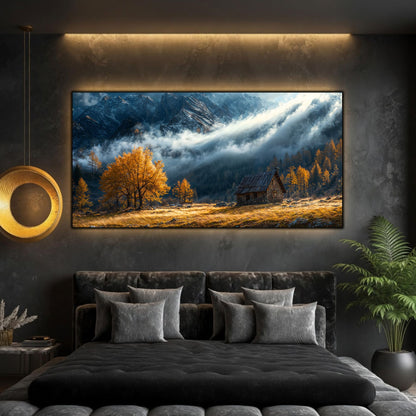 Tablou modern pentru sufragerie „The Valley Below” – peisaj din The Long Way Home în amenajare interioară