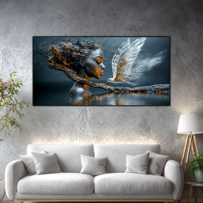 Tablou living modern Revedere pe Ramura de Aur
