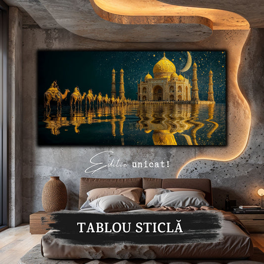 Echoes of Gold - Tablou Sticla  - Unicat - no15