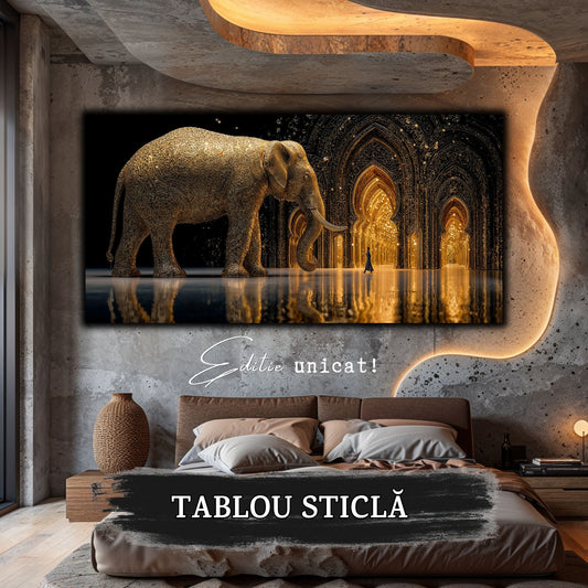 Echoes of Gold - Tablou Sticla  - Unicat - no10
