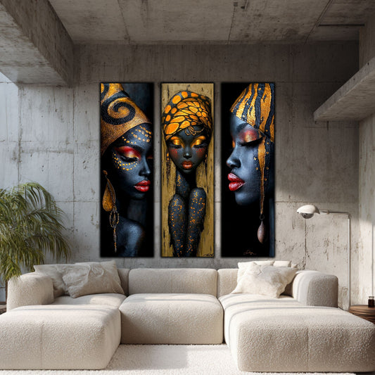 Set Modern de 3 Tablouri pe Sticla Securizata - Decor Elegant pt Living