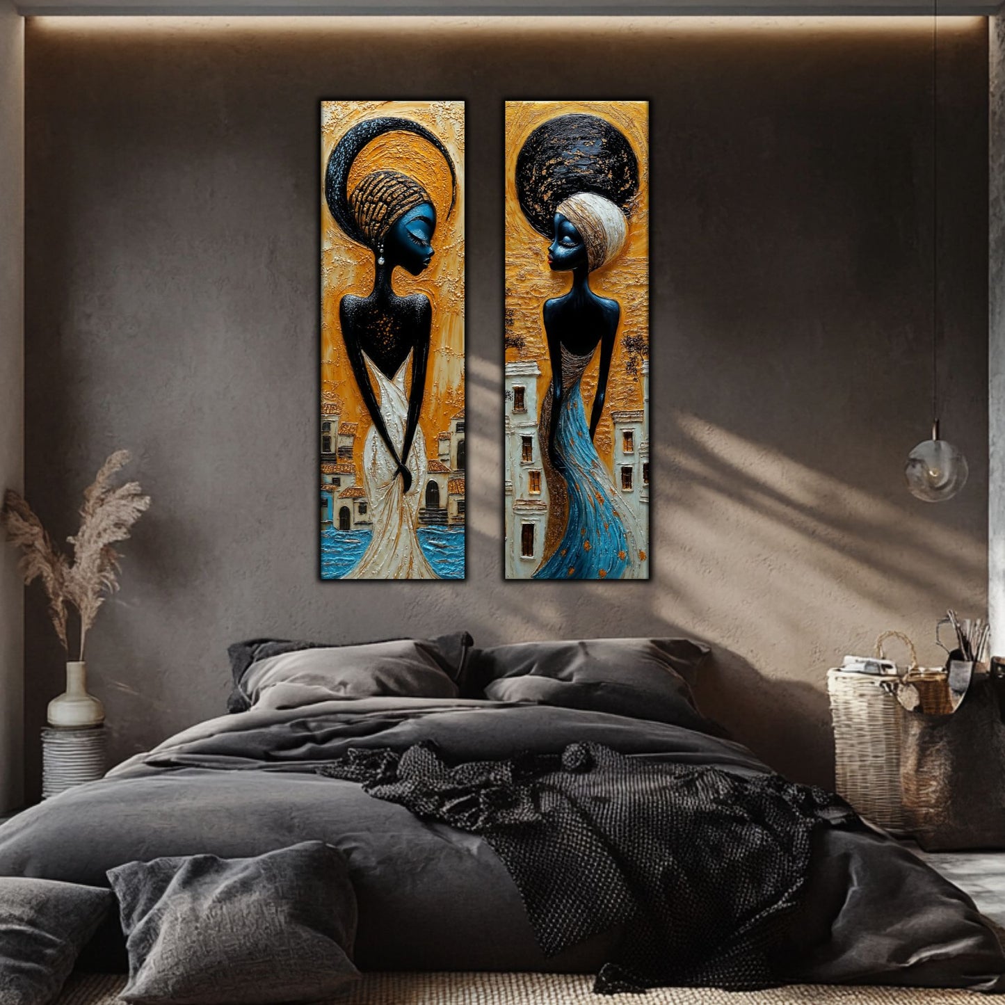 Set 2 Tablouri pt Decorul Modern al Livingului - Print UV pe Sticla - NO19