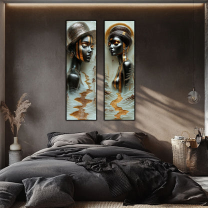 Set 2 Tablouri pt Decorul Modern al Livingului - Print UV pe Sticla - NO16