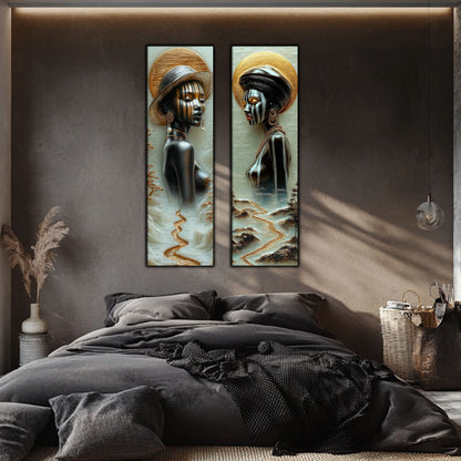 Set 2 Tablouri pt Decorul Modern al Livingului - Print UV pe Sticla - NO14