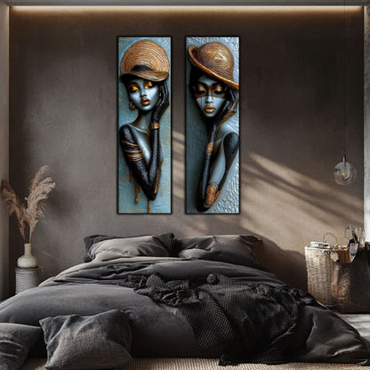 Set 2 Tablouri pt Decorul Modern al Livingului - Print UV pe Sticla - NO22