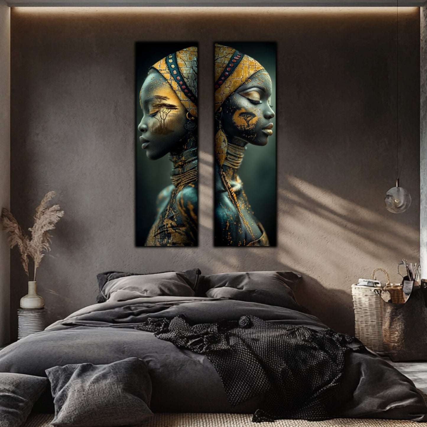 Set 2 Tablouri pt Decorul Modern al Livingului - Print UV pe Sticla - NO12