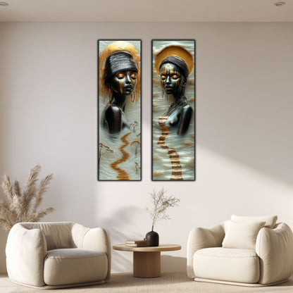 Set 2 Tablouri pt Decorul Modern al Livingului - Print UV pe Sticla - NO18