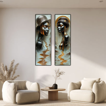 Set 2 Tablouri pt Decorul Modern al Livingului - Print UV pe Sticla - NO16