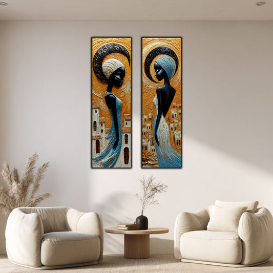 Set 2 Tablouri pt Decorul Modern al Livingului - Print UV pe Sticla - NO17