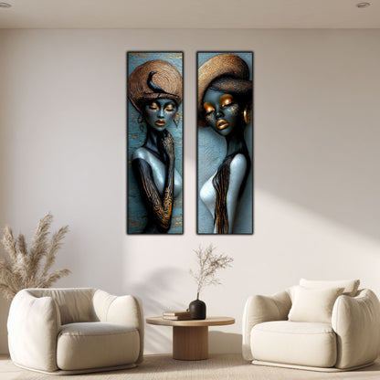 Set 2 Tablouri pt Decorul Modern al Livingului - Print UV pe Sticla - NO20