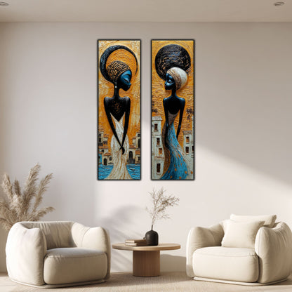 Set 2 Tablouri pt Decorul Modern al Livingului - Print UV pe Sticla - NO19