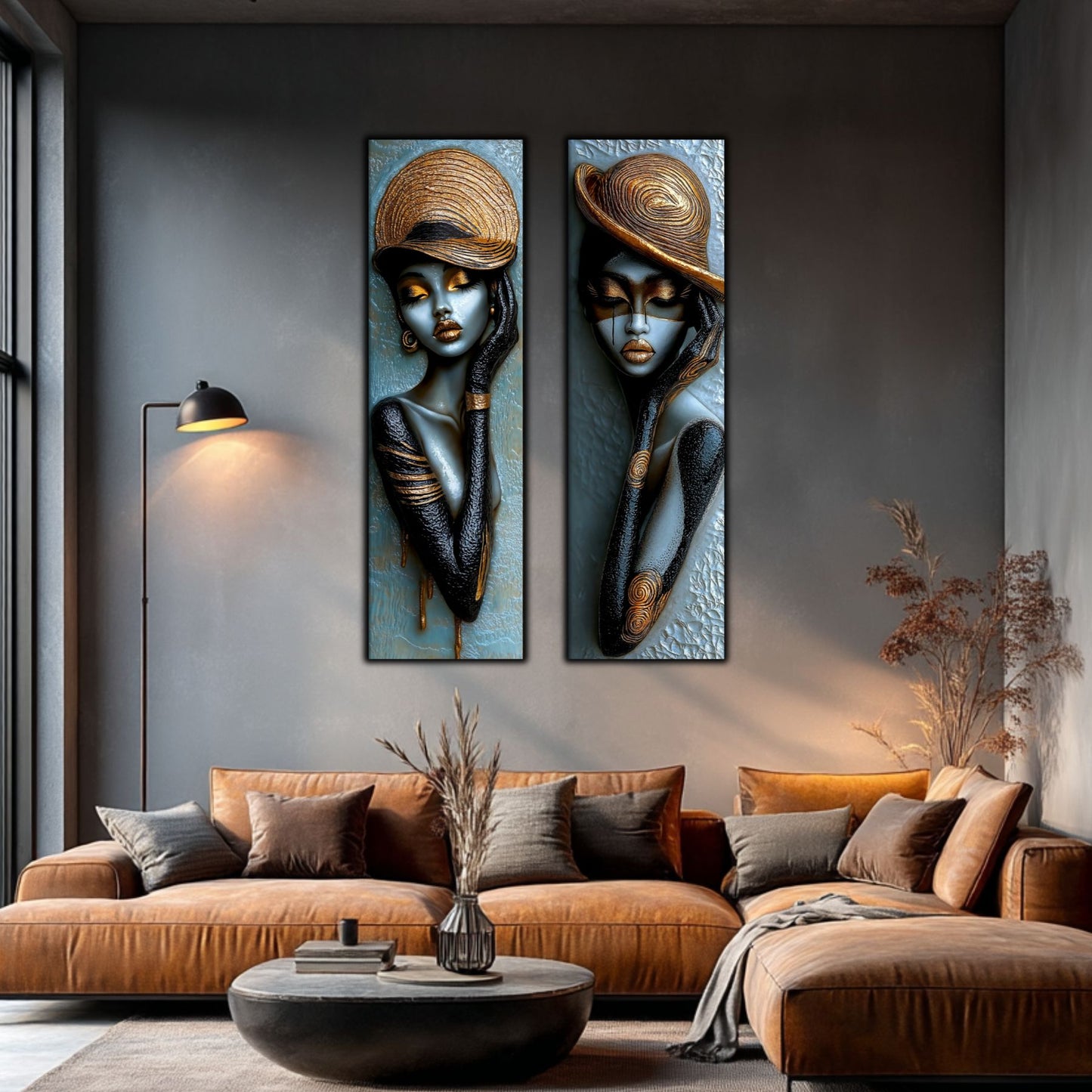 Set 2 Tablouri pt Decorul Modern al Livingului - Print UV pe Sticla - NO22