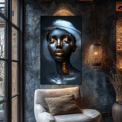 Dark White - Tablou Sticla Securizata - NO35