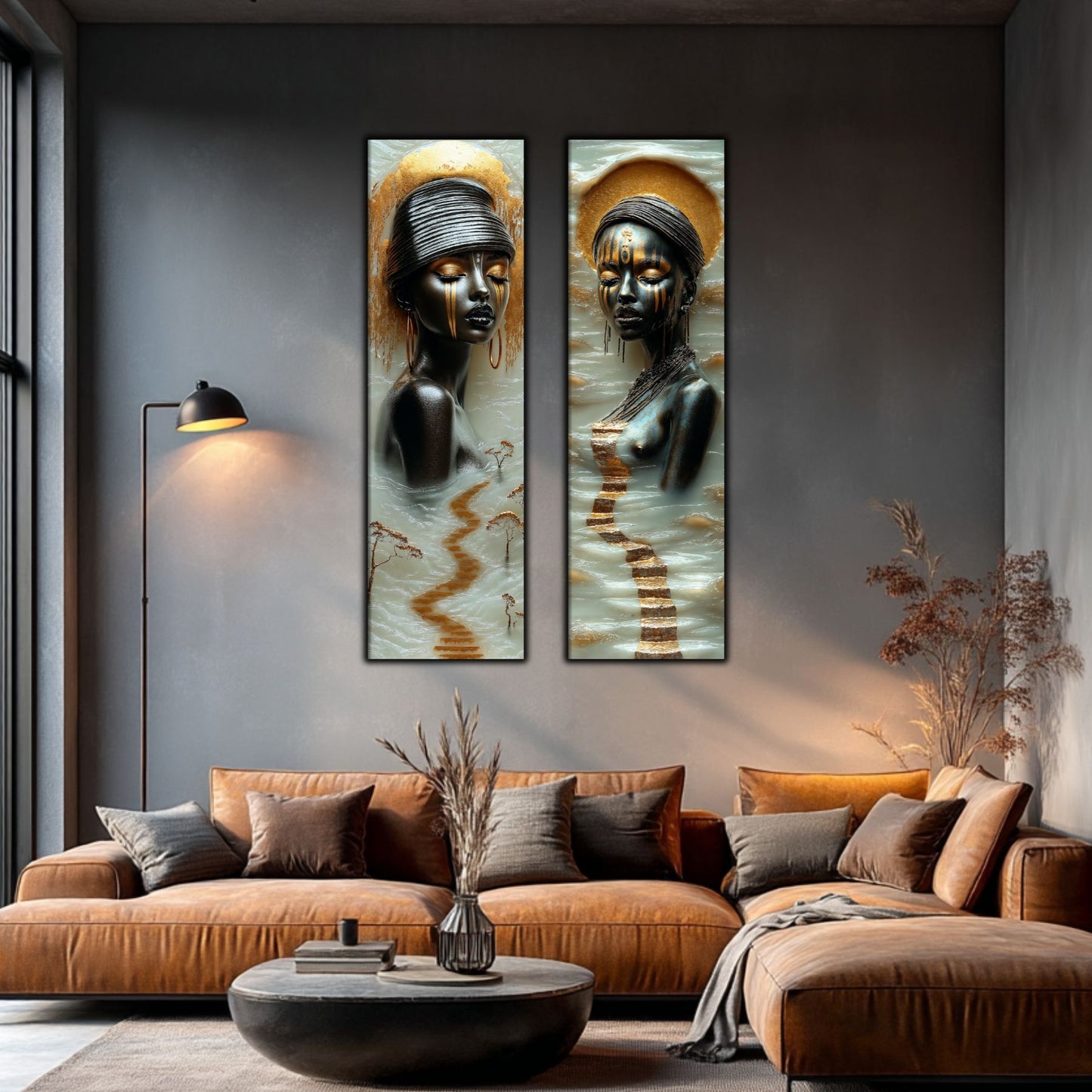 Set 2 Tablouri pt Decorul Modern al Livingului - Print UV pe Sticla - NO18