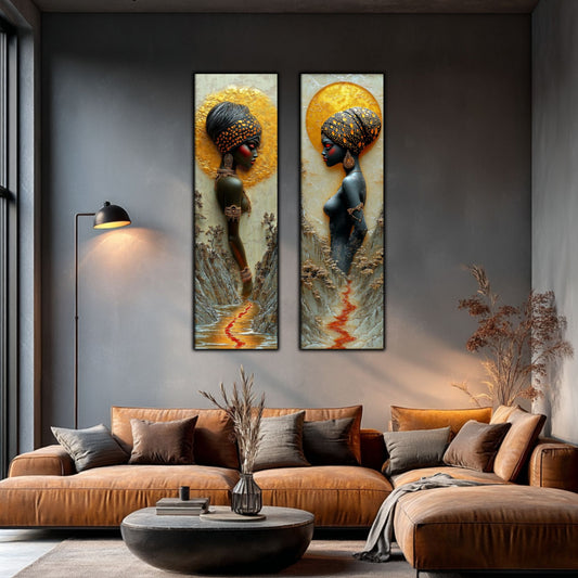 Set 2 Tablouri pt Decorul Modern al Livingului - Print UV pe Sticla - NO13