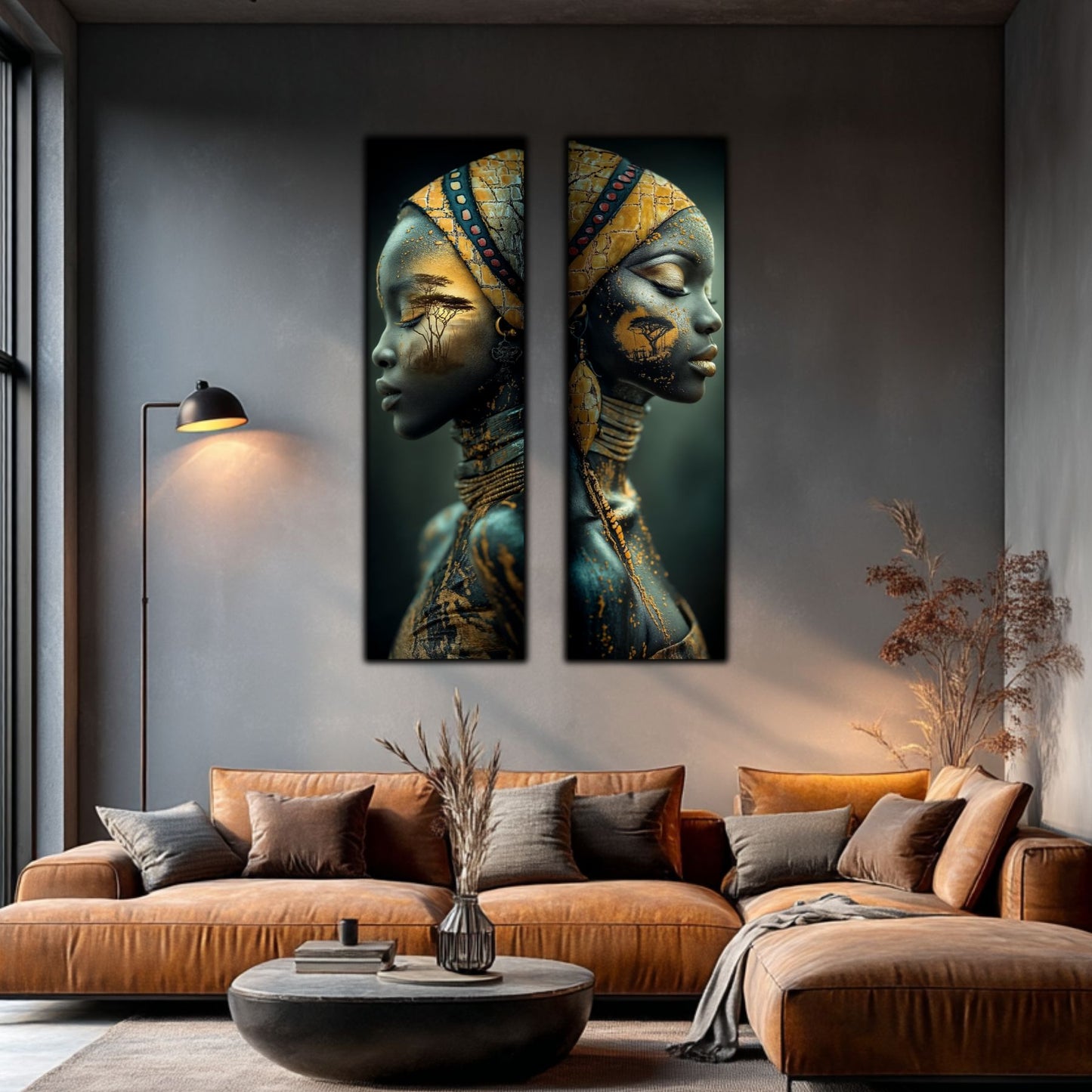 Set 2 Tablouri pt Decorul Modern al Livingului - Print UV pe Sticla - NO12