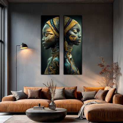 Set 2 Tablouri pt Decorul Modern al Livingului - Print UV pe Sticla - NO12
