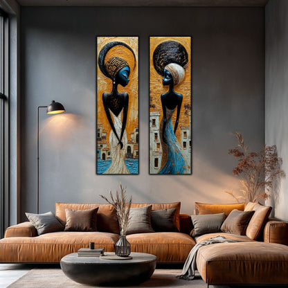 Set 2 Tablouri pt Decorul Modern al Livingului - Print UV pe Sticla - NO19