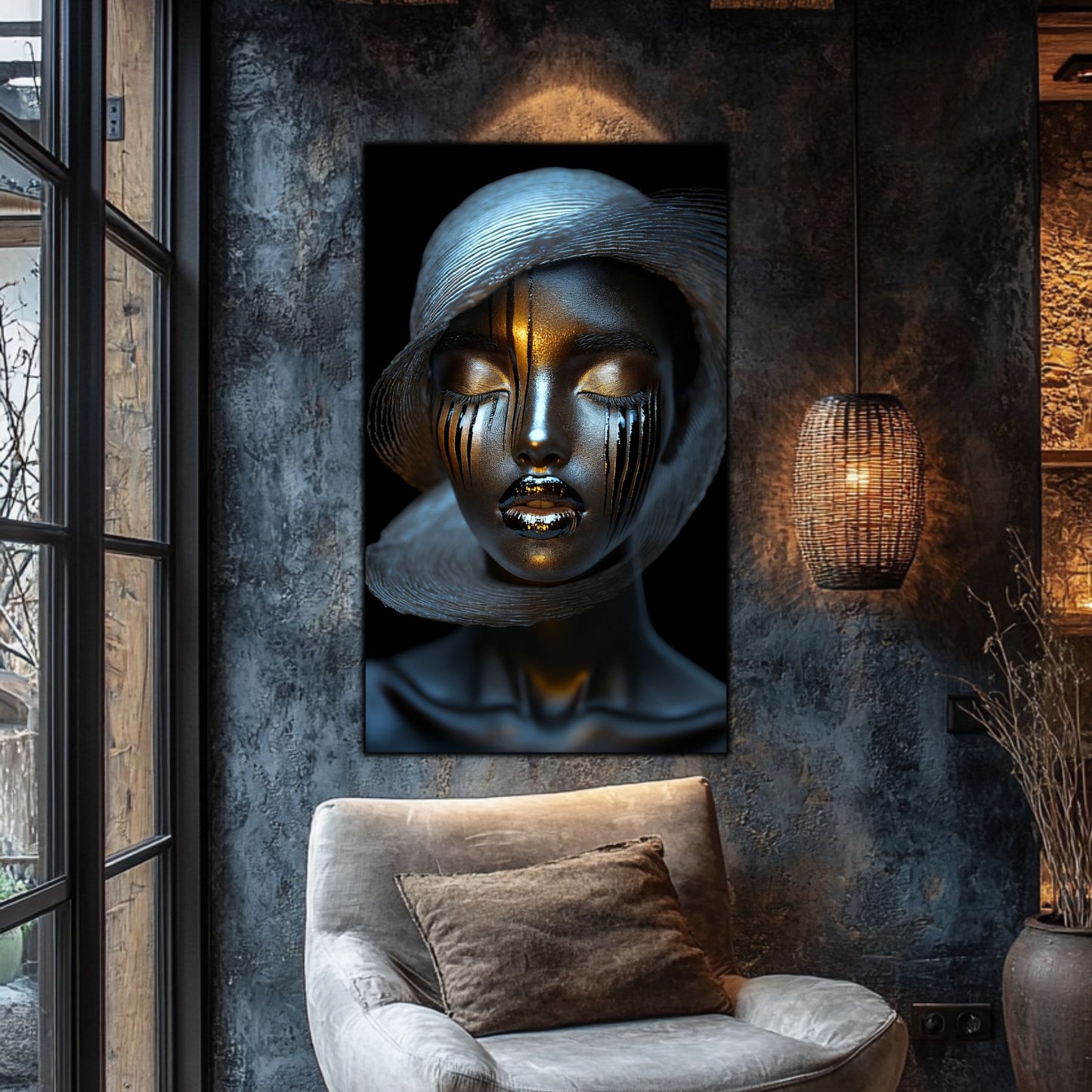 Dark White - Tablou Sticla Securizata - NO32