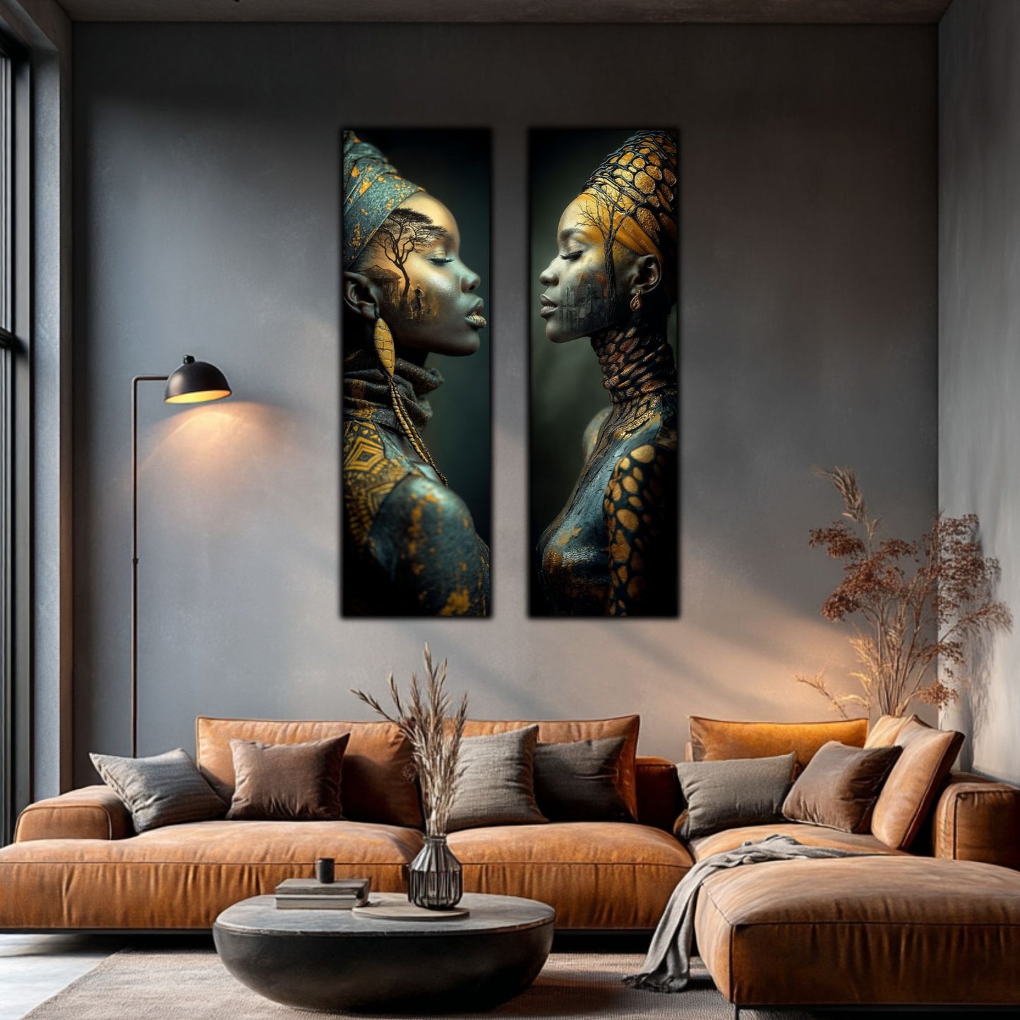 Set 2 Tablouri pt Decorul Modern al Livingului - Print UV pe Sticla - NO11