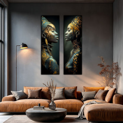 Set 2 Tablouri pt Decorul Modern al Livingului - Print UV pe Sticla - NO11
