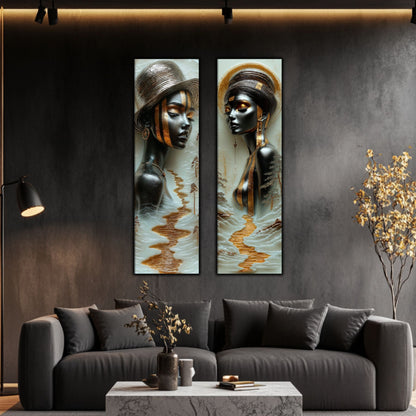 Set 2 Tablouri pt Decorul Modern al Livingului - Print UV pe Sticla - NO16