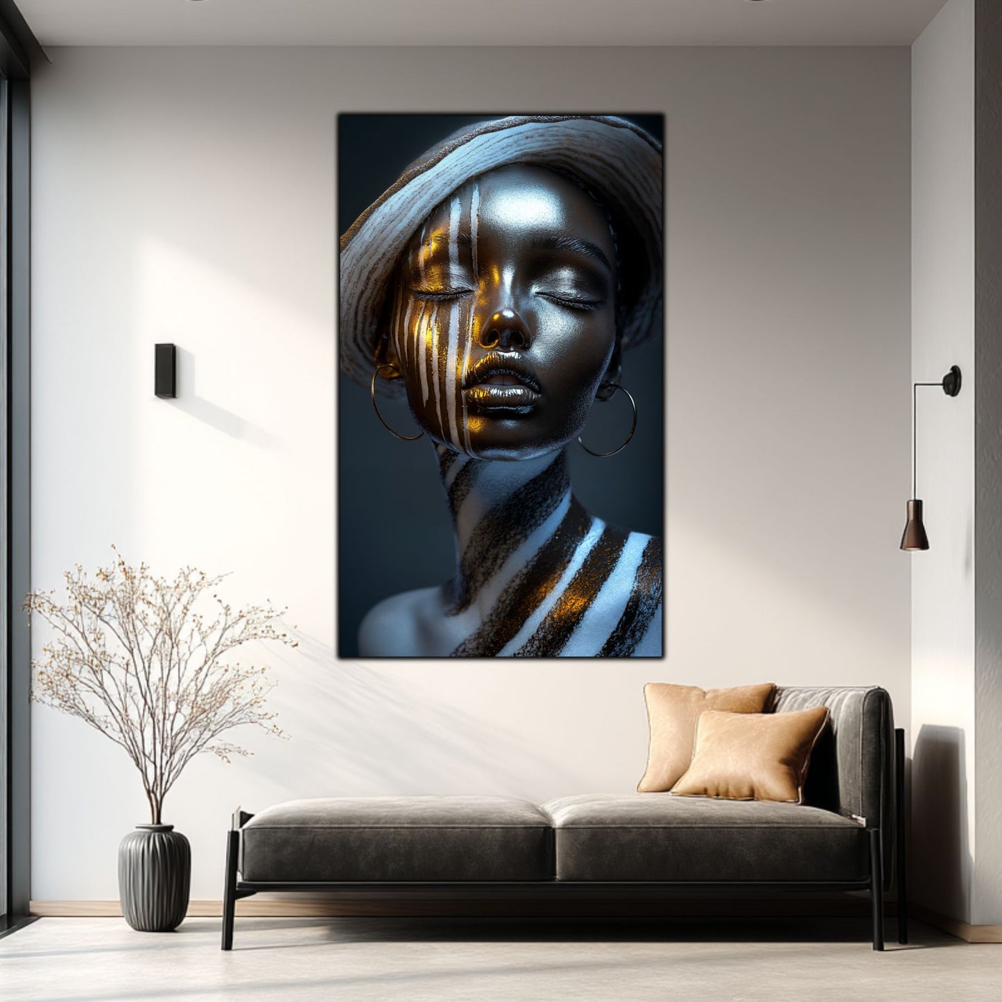 Dark White - Tablou Sticla Securizata - NO38