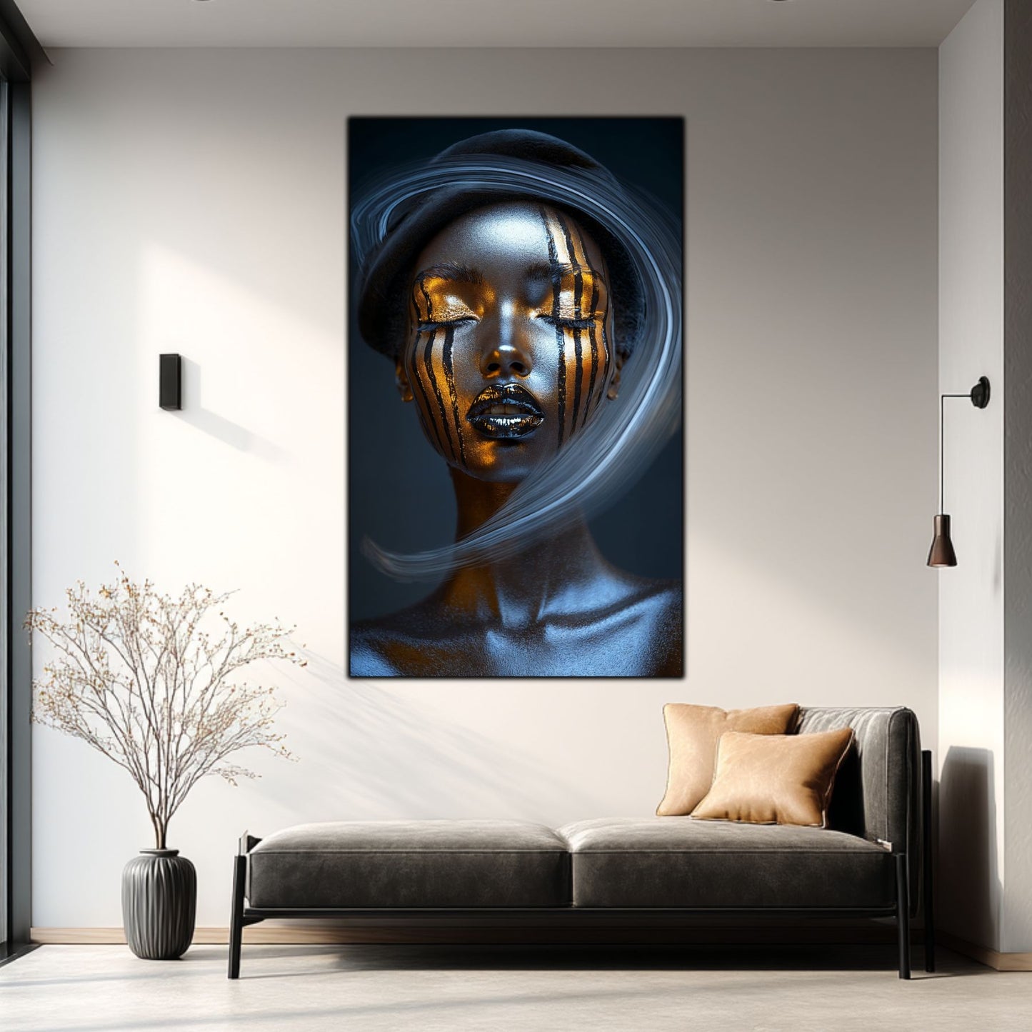 Dark White - Tablou Sticla Securizata - NO34