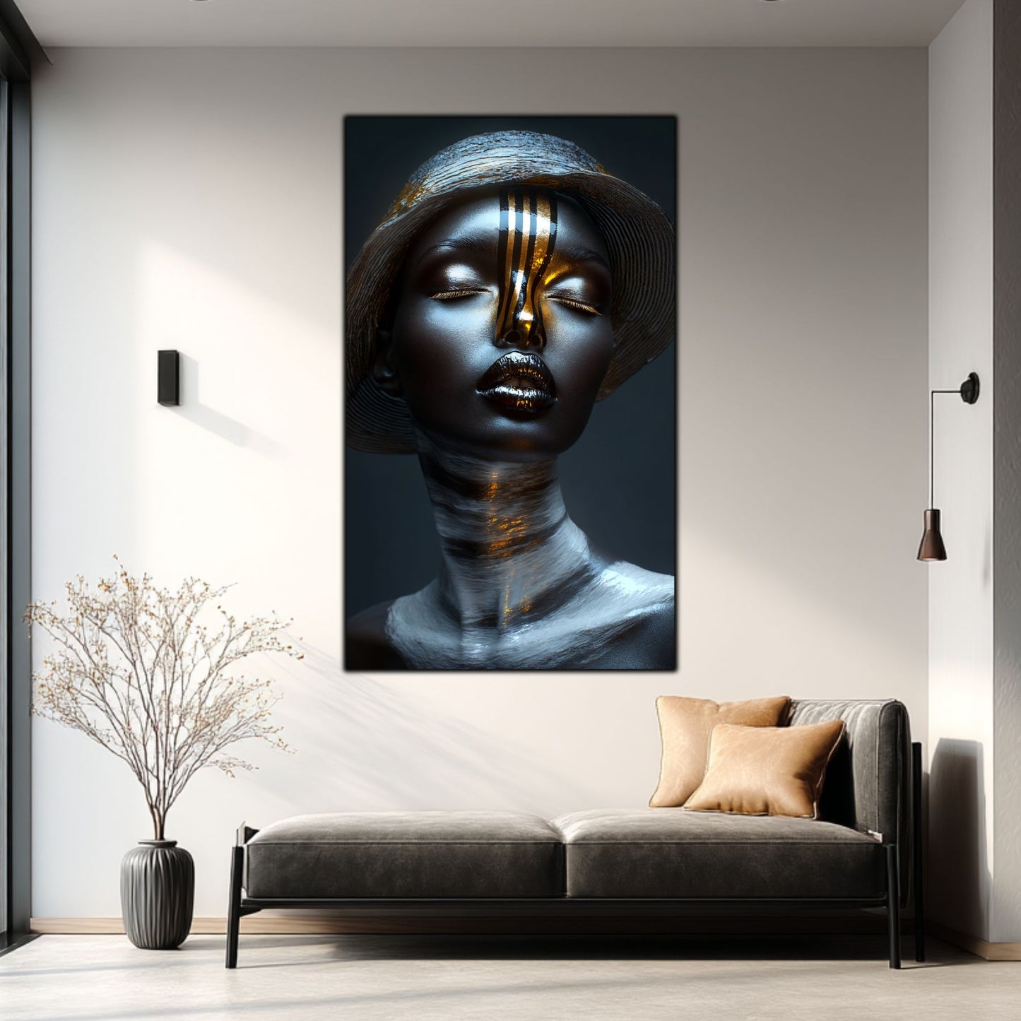 Dark White - Tablou Sticla Securizata - NO37