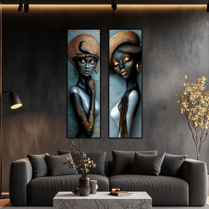 Set 2 Tablouri pt Decorul Modern al Livingului - Print UV pe Sticla - NO20