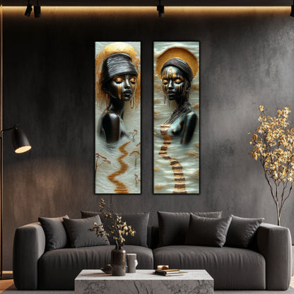 Set 2 Tablouri pt Decorul Modern al Livingului - Print UV pe Sticla - NO18