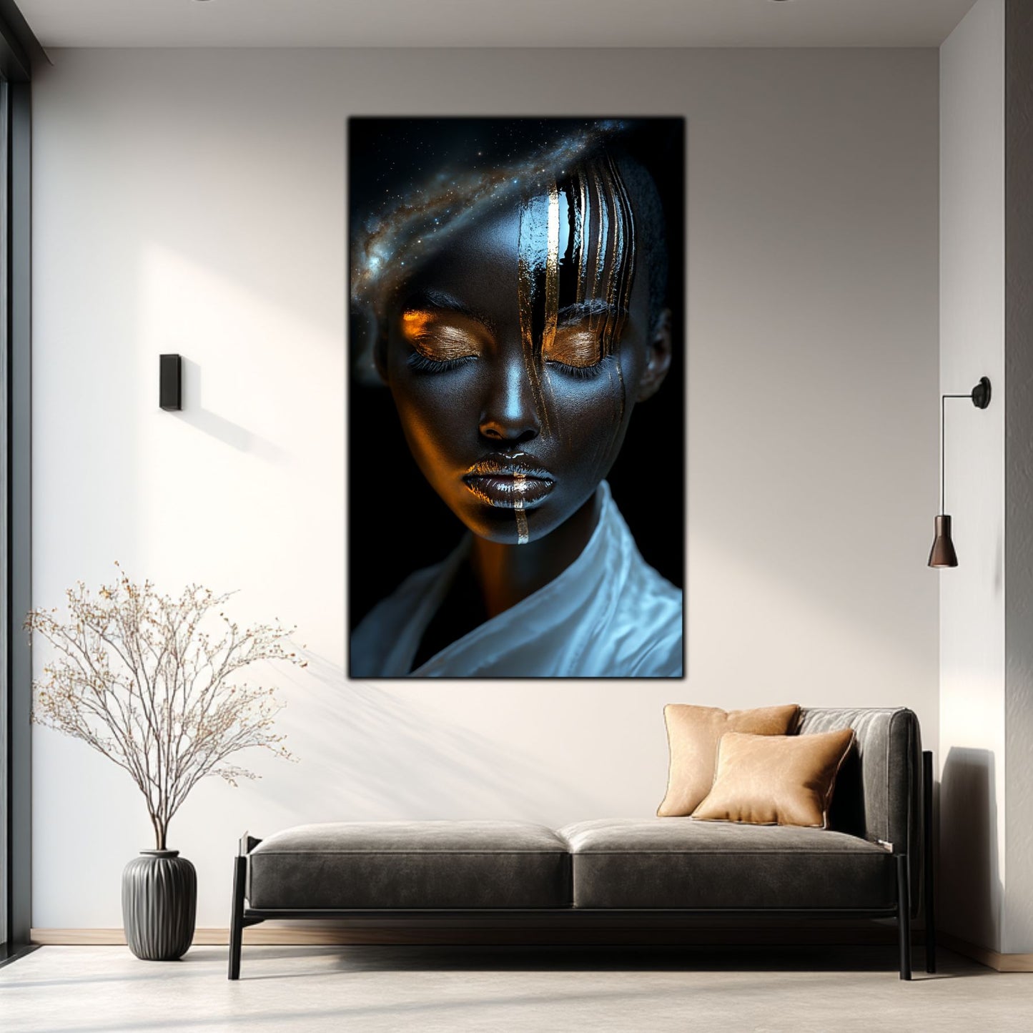 Dark White - Tablou Sticla Securizata - NO40