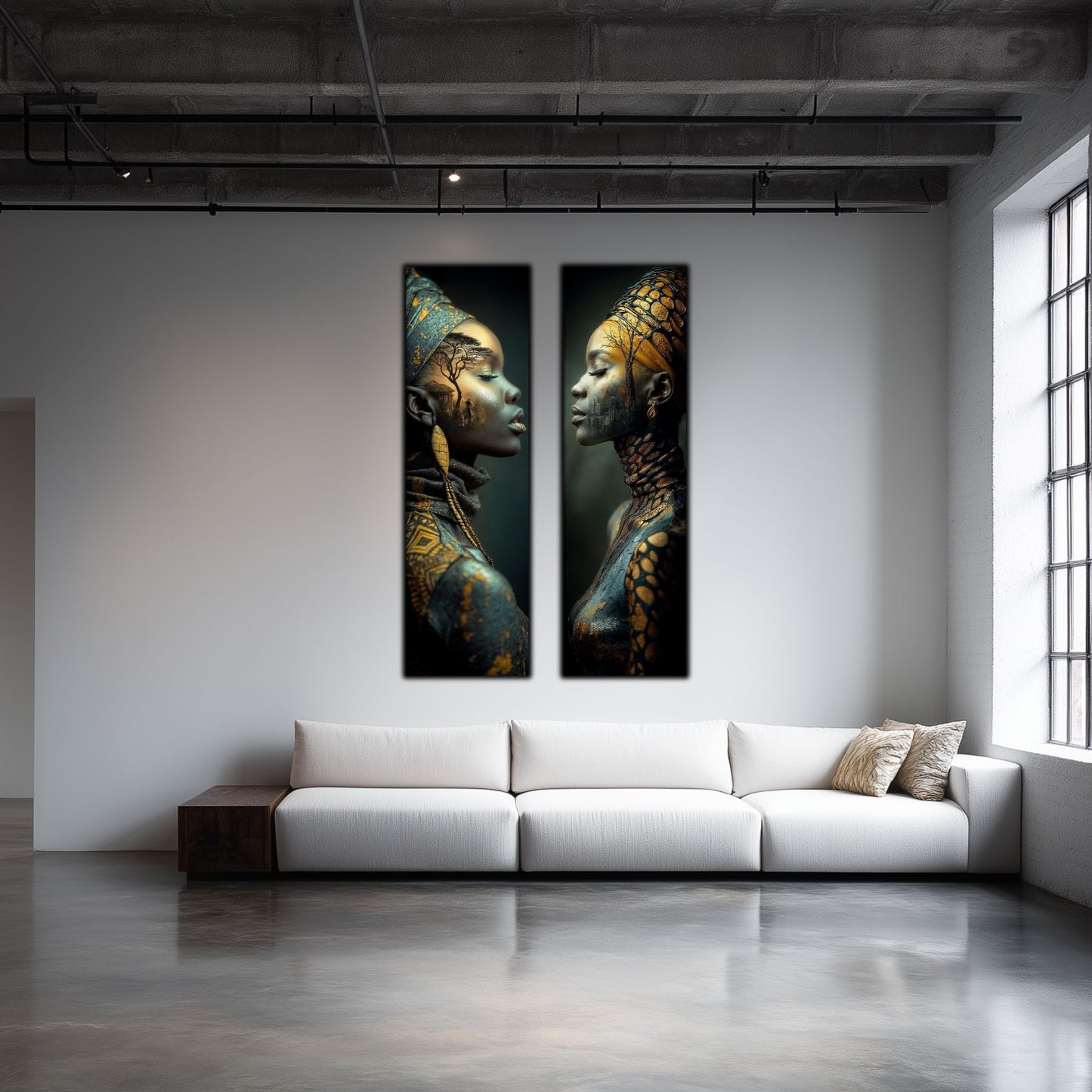 Set 2 Tablouri pt Decorul Modern al Livingului - Print UV pe Sticla - NO11