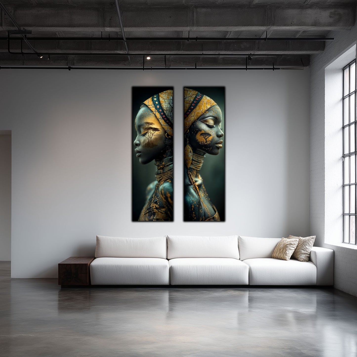 Set 2 Tablouri pt Decorul Modern al Livingului - Print UV pe Sticla - NO12