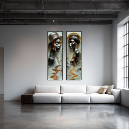 Set 2 Tablouri pt Decorul Modern al Livingului - Print UV pe Sticla - NO16