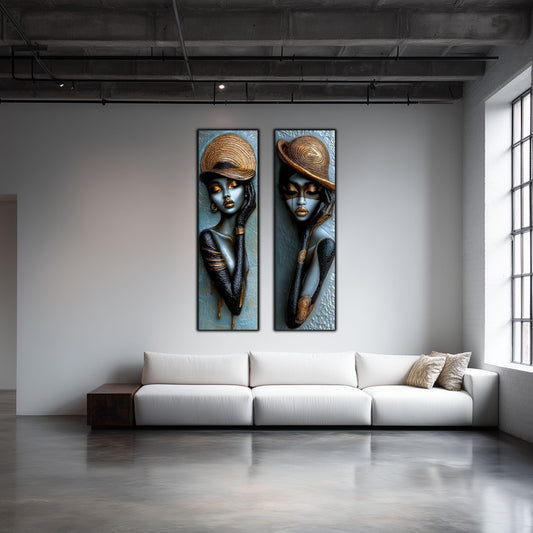 Set 2 Tablouri pt Decorul Modern al Livingului - Print UV pe Sticla - NO22