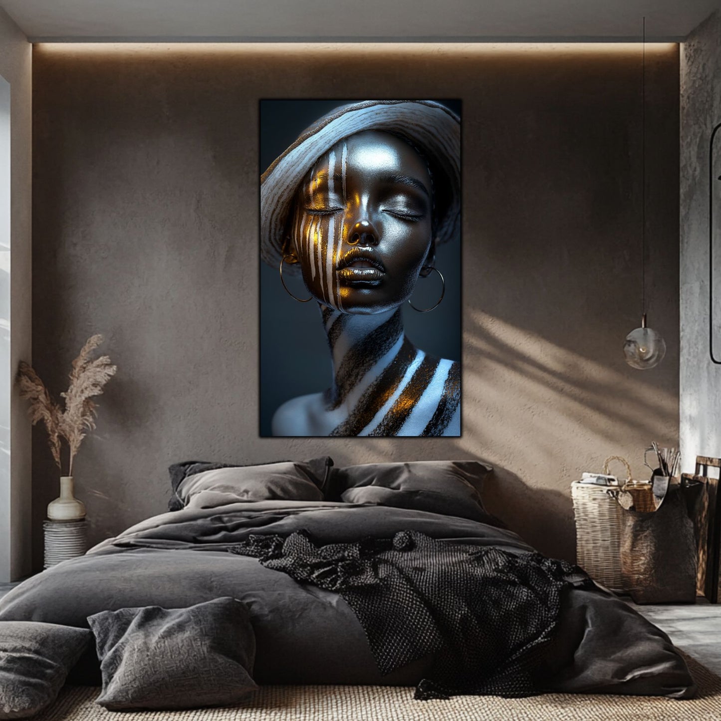 Dark White - Tablou Sticla Securizata - NO38