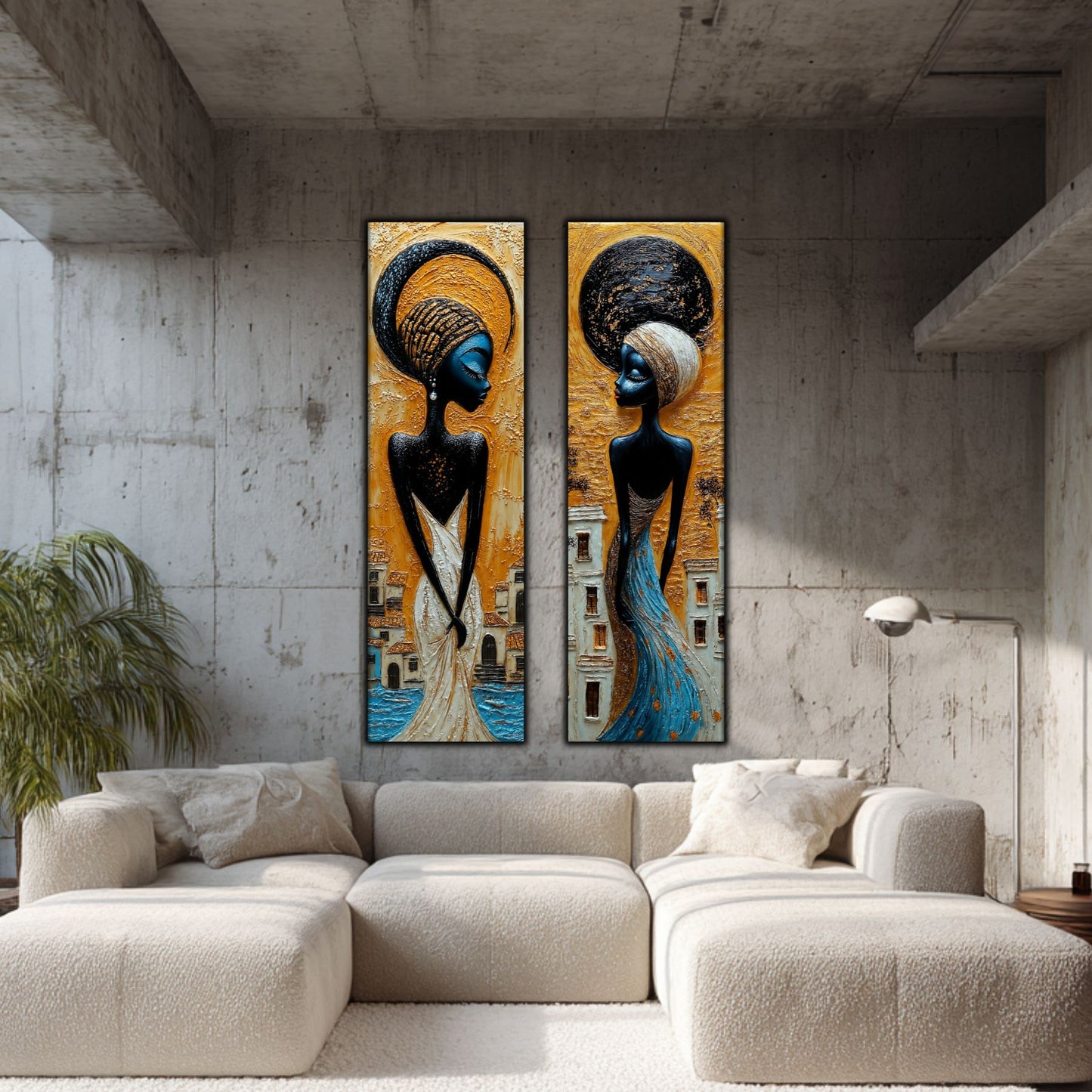 Set 2 Tablouri pt Decorul Modern al Livingului - Print UV pe Sticla - NO19