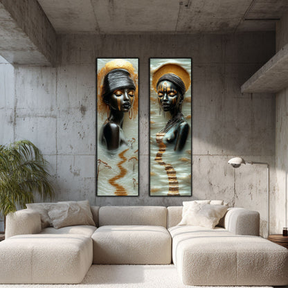 Set 2 Tablouri pt Decorul Modern al Livingului - Print UV pe Sticla - NO18