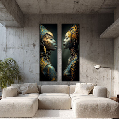 Set 2 Tablouri pt Decorul Modern al Livingului - Print UV pe Sticla - NO11