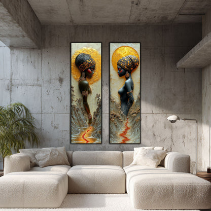 Set 2 Tablouri pt Decorul Modern al Livingului - Print UV pe Sticla - NO13