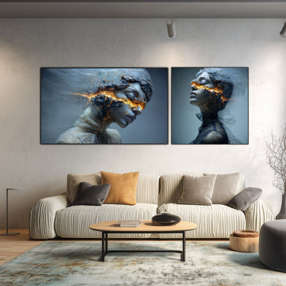 Set 2 Tablouri Decorative Premium - „Fractured Dream” - No13