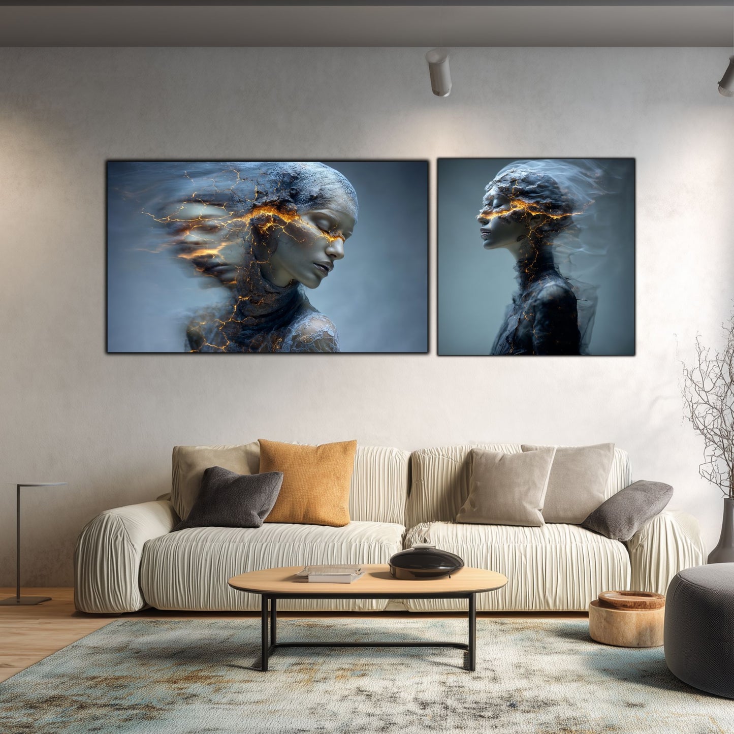 Set 2 Tablouri Decorative Premium - „Fractured Dream” - No09